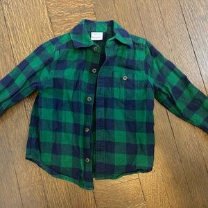 Hanna Andersson Green and Blue Checkered Kids Shirt